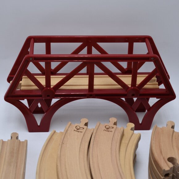 Lot of over 45 TRACK LOT Curves Ramps Straights Ascending Wooden Railway… - Picture 3 of 9